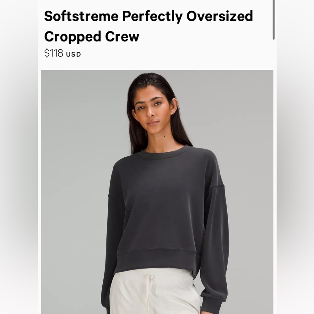 Lululemon Softstreme Perfectly Oversized Cropped Crew in green